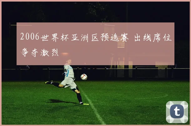 2006世界杯亚洲区预选赛 出线席位争夺激烈